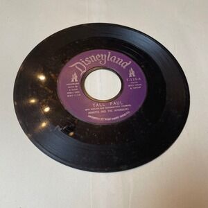 Disneyland 45 RPM Vinyl Record Tall Paul Annette F-118 Kids Music‎ Vintage